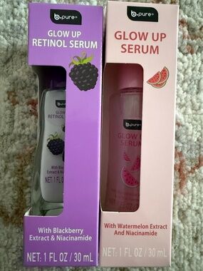 🌴b pure Glow Up Serums in blackberry & watermelon Bundle of Two 1 FL OZ